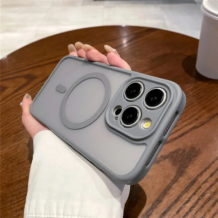 For iPhone 15 Pro Max Case Compatible with MagSafe PC + TPU Heat Dissipation Back Cover - Grey