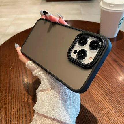 For iPhone 15 Pro Case Gear Inspired Design PC + TPU Skin Touch Phone Cover - Black