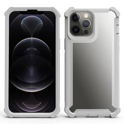 For iPhone 15 Pro Case Reinforced Corner Design TPU + PC Shockproof Phone Cover - Grey