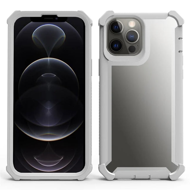 For iPhone 15 Pro Case Reinforced Corner Design TPU + PC Shockproof Phone Cover - Grey