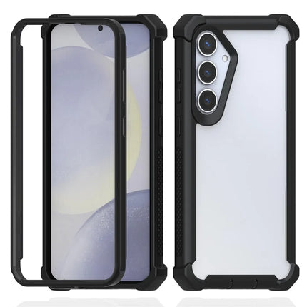For Samsung Galaxy A55 5G Case Reinforced Corner Design TPU + PC Shockproof Phone Cover - Black