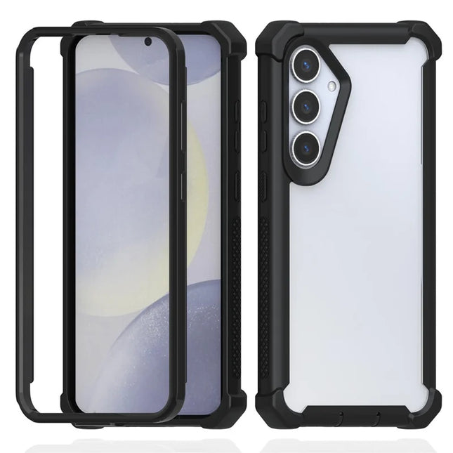 For Samsung Galaxy A55 5G Case Reinforced Corner Design TPU + PC Shockproof Phone Cover - Black