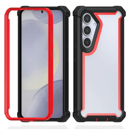 For Samsung Galaxy A55 5G Case Reinforced Corner Design TPU + PC Shockproof Phone Cover - Black  /  Red