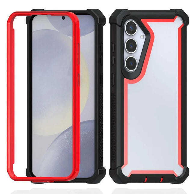For Samsung Galaxy A55 5G Case Reinforced Corner Design TPU + PC Shockproof Phone Cover - Black  /  Red