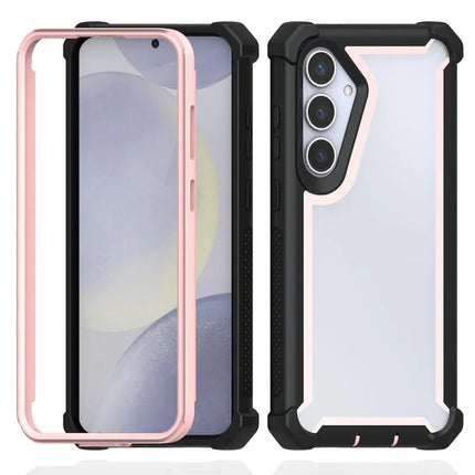 For Samsung Galaxy A55 5G Case Reinforced Corner Design TPU + PC Shockproof Phone Cover - Black  /  Pink