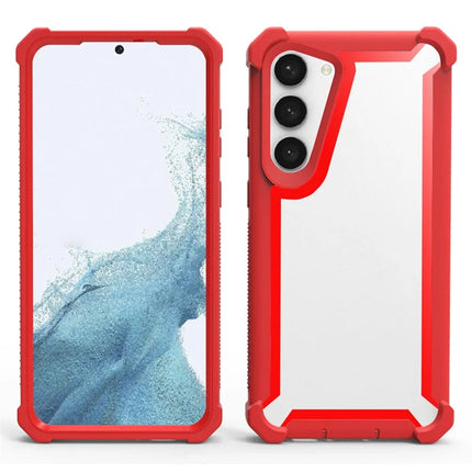For Samsung Galaxy S23 Case Reinforced Corner Design TPU + PC Shockproof Phone Cover - Red