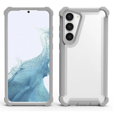 For Samsung Galaxy S23 Case Reinforced Corner Design TPU + PC Shockproof Phone Cover - Grey
