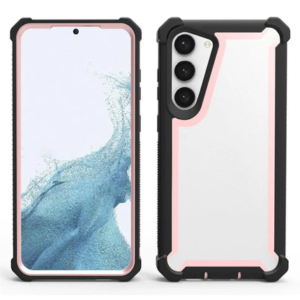 For Samsung Galaxy S23 Case Reinforced Corner Design TPU + PC Shockproof Phone Cover - Black  /  Rose Gold