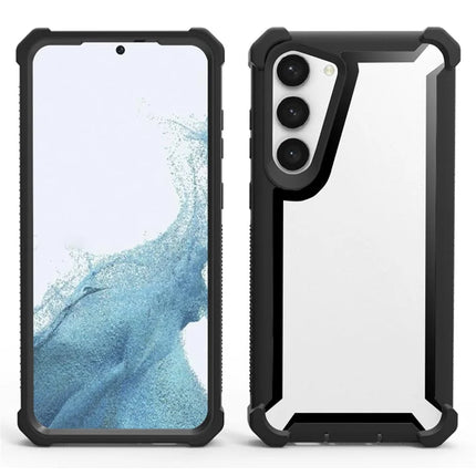 For Samsung Galaxy S23 Case Reinforced Corner Design TPU + PC Shockproof Phone Cover - Black