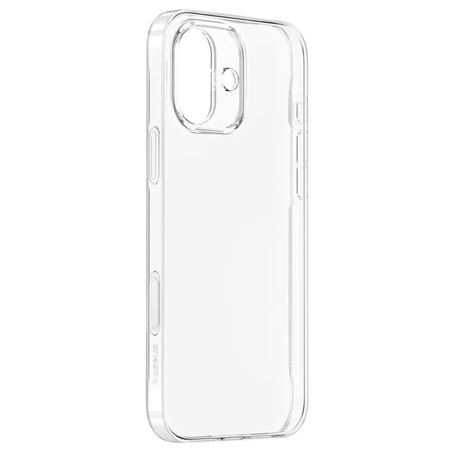 BASEUS Crystal Series For iPhone 16 Case Clear PC + TPU Phone Cover (Touch Button Version)