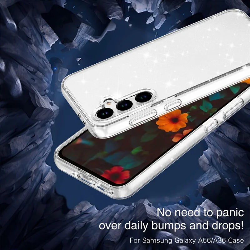 ShopCaseCart Slim Stylish Samsung Galaxy A36 5G / A56 5G Protective cover Sparkly Powder Glitter Shiny Soft TPU + Hard PC Back Guard