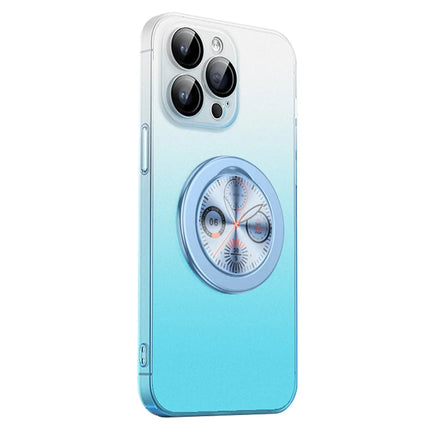 For iPhone 16 Pro Max Case Dial Kickstand Gradient Color Hard PC Phone Case - Blue