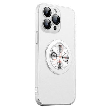 For iPhone 16 Pro Max Case Dial Kickstand Gradient Color Hard PC Phone Case - Matte White