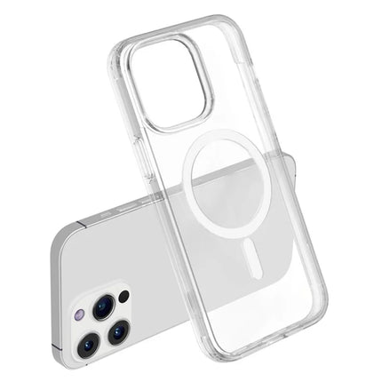 For iPhone 13 Pro Max Magnetic Case Compatible with MagSafe PC + TPU Clear Phone Cover