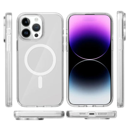 For iPhone 12 Pro Max Magnetic Case Compatible with MagSafe PC + TPU Clear Phone Cover
