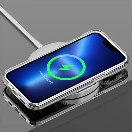 For iPhone 14 Magnetic Case Compatible with MagSafe PC + TPU Clear Phone Cover