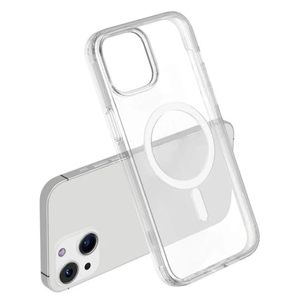 For iPhone 13 Magnetic Case Compatible with MagSafe PC + TPU Clear Phone Cover
