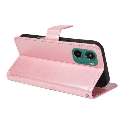 For Motorola Moto G05 4G Leather Phone Case Cat Tree Pattern Design Wallet Cover Stand