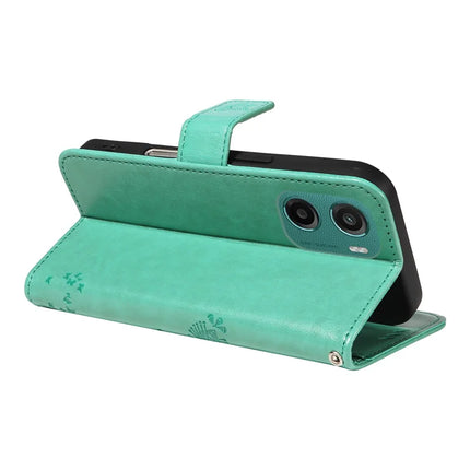 For Motorola Moto G05 4G Leather Phone Case Cat Tree Pattern Design Wallet Cover Stand