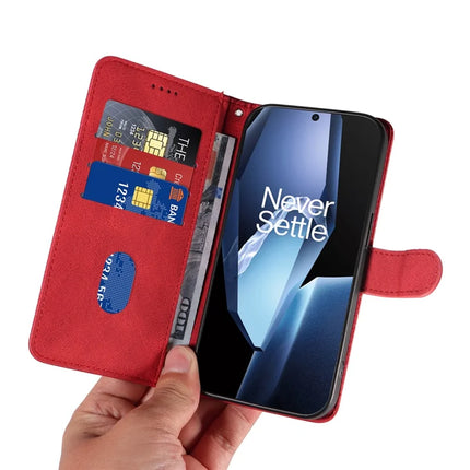 For OnePlus 13R 5G Wallet Case Leather Phone Cover Stand with Curved Line Design