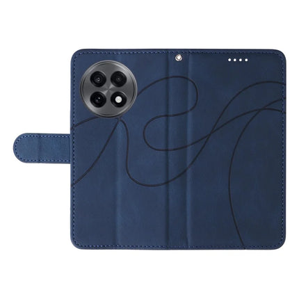 For OnePlus 13R 5G Wallet Case Leather Phone Cover Stand with Curved Line Design