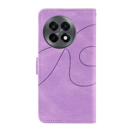 For OnePlus 13R 5G Wallet Case Leather Phone Cover Stand with Curved Line Design -  Light Purple