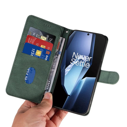 For OnePlus 13R 5G Wallet Case Leather Phone Cover Stand with Curved Line Design