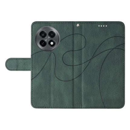 For OnePlus 13R 5G Wallet Case Leather Phone Cover Stand with Curved Line Design