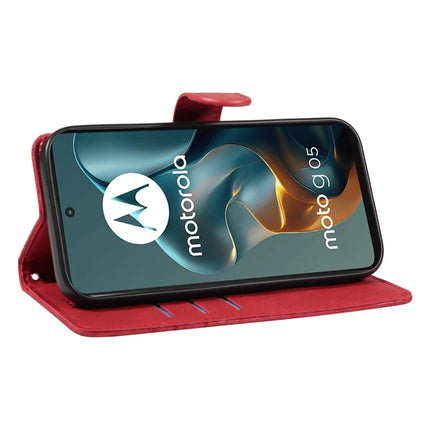 For Motorola Moto G05 4G Wallet Case Leather Phone Cover Stand with Curved Line Design