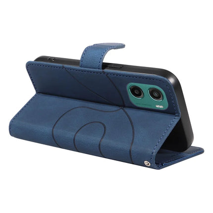 For Motorola Moto G05 4G Wallet Case Leather Phone Cover Stand with Curved Line Design