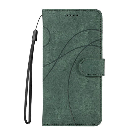 For Motorola Moto G05 4G Wallet Case Leather Phone Cover Stand with Curved Line Design