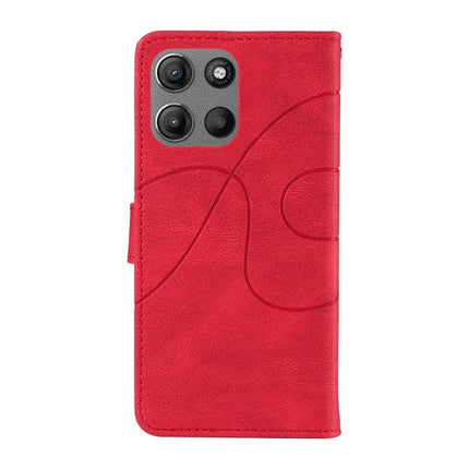 For Motorola Moto G15 4G Wallet Case Leather Phone Cover Stand with Curved Line Design