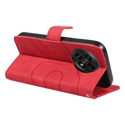 For OnePlus 13 Wallet Case Leather Phone Cover Stand with Curved Line Design