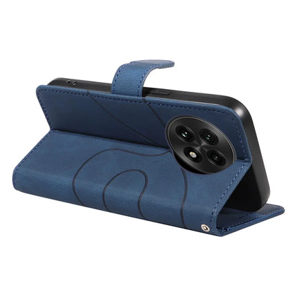 For OnePlus 13 Wallet Case Leather Phone Cover Stand with Curved Line Design