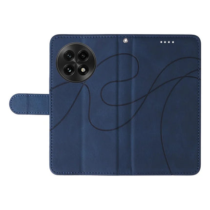 For OnePlus 13 Wallet Case Leather Phone Cover Stand with Curved Line Design