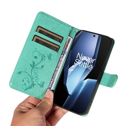 For OnePlus 13R 5G PU Leather Case Flower Pattern Wallet Stand Phone Cover