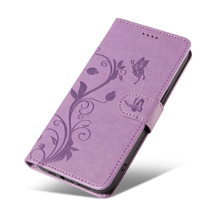 For OnePlus 13R 5G PU Leather Case Flower Pattern Wallet Stand Phone Cover -  Light Purple