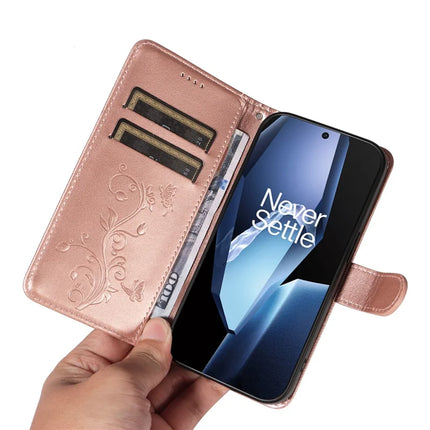 For OnePlus 13R 5G PU Leather Case Flower Pattern Wallet Stand Phone Cover