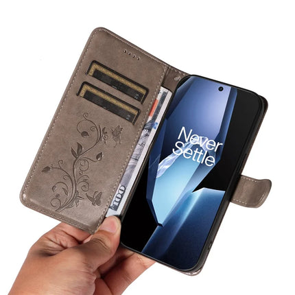 For OnePlus 13R 5G PU Leather Case Flower Pattern Wallet Stand Phone Cover