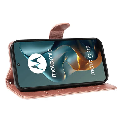For Motorola Moto G05 4G PU Leather Case Flower Pattern Wallet Stand Phone Cover
