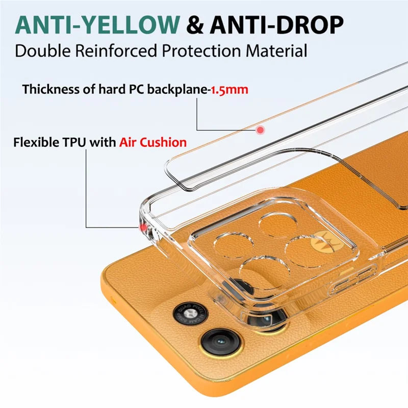 ShopCaseCart Durable Case Motorola Moto G15 4G Clear Phone Protective cover TPU+Acrylic Impact-resistant Phone Back Guard