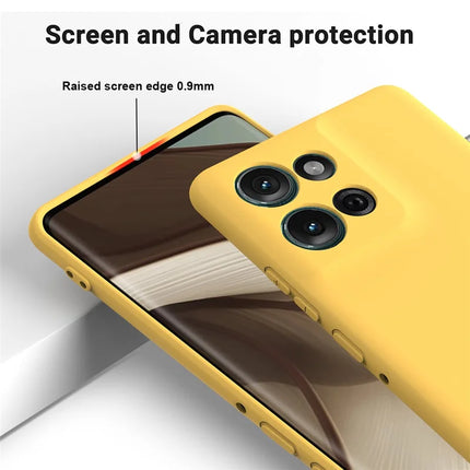 For Motorola Moto G Play (2025) 4G Liquid Silicone Case Phone Back Cover with Hand Strap