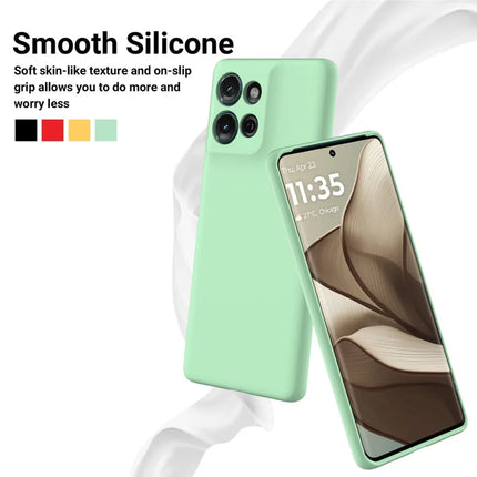 For Motorola Moto G Play (2025) 4G Liquid Silicone Case Phone Back Cover with Hand Strap