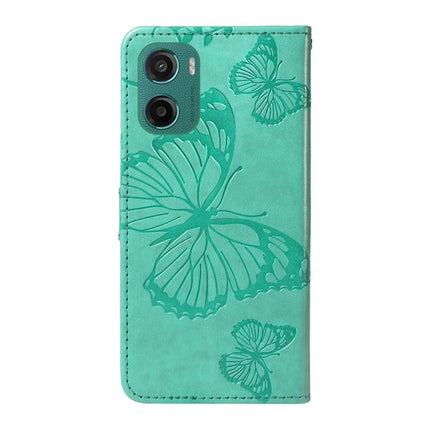 For Motorola Moto G05 4G Wallet Case Floral Butterfly Imprinted Leather Phone Cover Stand -  Green