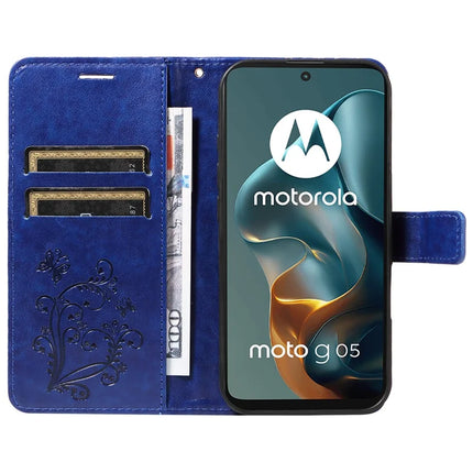 For Motorola Moto G05 4G Wallet Case Floral Butterfly Imprinted Leather Phone Cover Stand