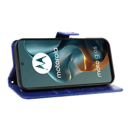 For Motorola Moto G05 4G Wallet Case Floral Butterfly Imprinted Leather Phone Cover Stand