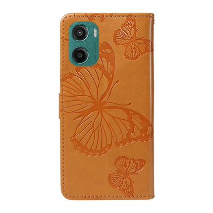 For Motorola Moto G05 4G Wallet Case Floral Butterfly Imprinted Leather Phone Cover Stand -  Yellow