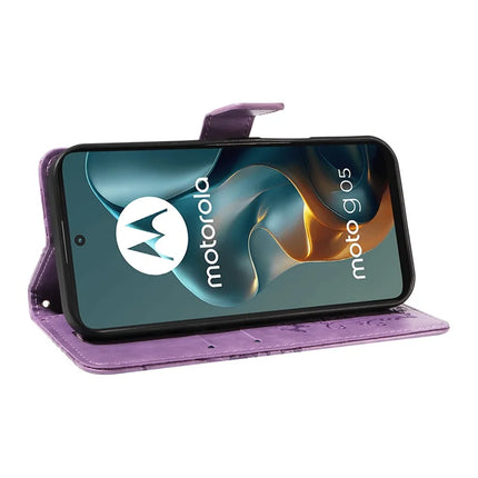 For Motorola Moto G05 4G Wallet Case Floral Butterfly Imprinted Leather Phone Cover Stand