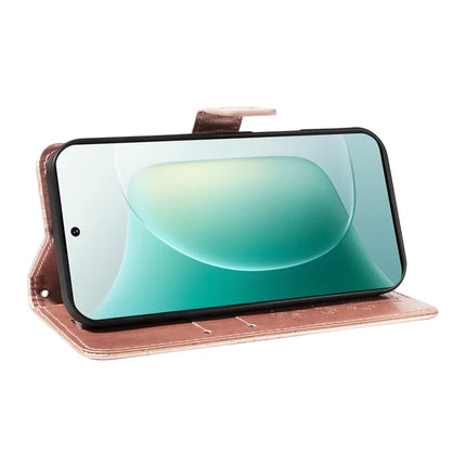 For Honor 300 Wallet Case Floral Butterfly Imprinted Leather Phone Cover Stand -  Rose Gold