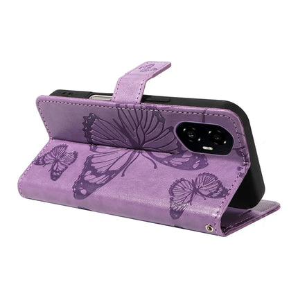 For Honor 300 Wallet Case Floral Butterfly Imprinted Leather Phone Cover Stand